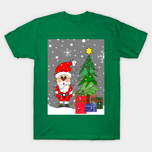 Merry Christmas Funny Santa Claus - Funny Santa Art T-Shirt by SartorisArt1